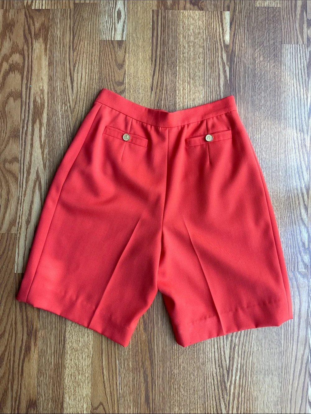 CHANEL Boutique Vintage 100% Wool Pleated Shorts Women’s Red FR 42 (US 8/10)